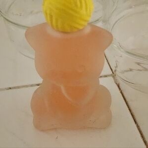 Perfume Bottle, Avon, Mini Kitten with Yellow Yarn Ball, Full Roses, Roses Colog